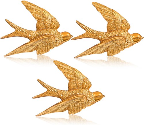 3pcs vintage gold bird - 3pcs,