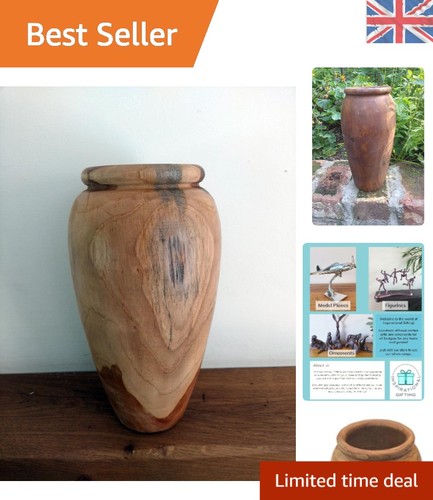 Unique round teak vase - unique,