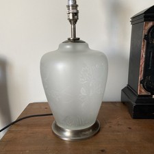 Laura Ashley Etched Glass Table Lamp Elegant Urn Shape Large