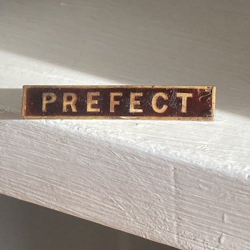 Vintage enamel brass prefect - brass,
