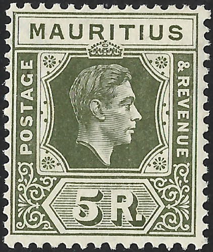 Mauritius 1938 kgvi 5r - 1938-49,