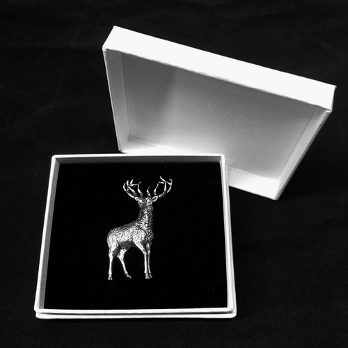 Standing red deer stag pewter - deer,