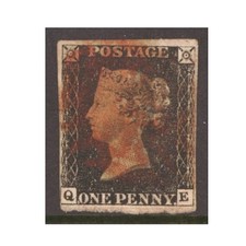 1840 1d  Black SG 2  Q.E