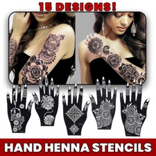 Henna Stencils Hand Mehndi Art Template India Lace Body Temporary Tattoo 2pcs