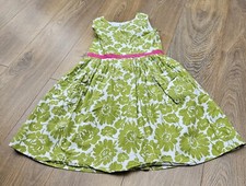 Mini Boden Dress Flowers Green size 7-8 years 