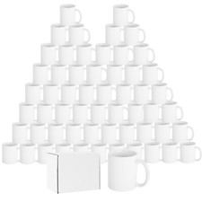Sublimation Mugs 11oz White Large Handle Coated Heat Press +Gift Boxes