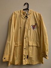 Vintage Disney Store Tigger Coat Jacket Mens Large Yellow Hood Full Zip Raincoat