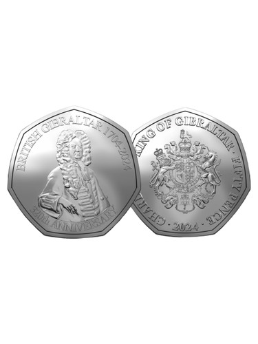 Gibraltar coin 50p pence 2024