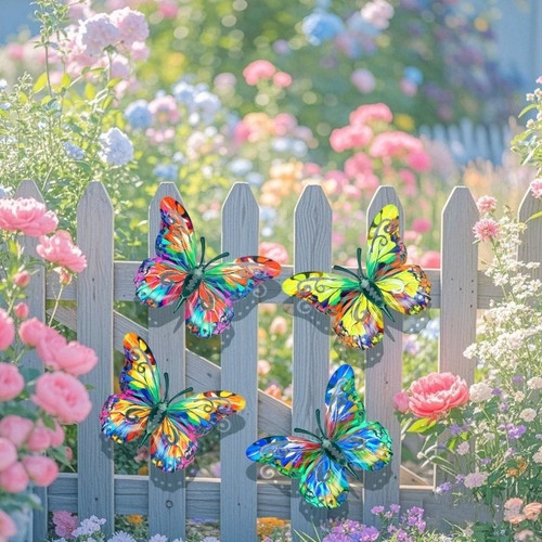 4pcs metal butterfly - 4pcs, sculpture