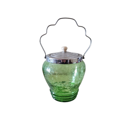 Vintage crackle glass biscuit - crackle,