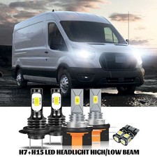 Fit Ford Transit MK8 Led Headlight Van 2014-2024 Hi/Low Side Light Bulbs 6000K