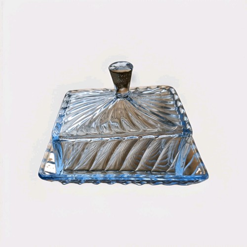 Art deco blue glass bagley - glass,