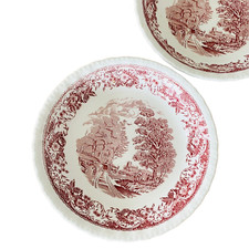 Staffordshire Royal Tudor Ware Bowls Vintage Red White OC2157