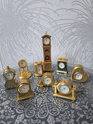 Vintage miniature brass clocks - miniature,