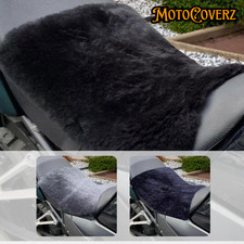 Motorcycle Comfort Sheepskin Seat Cushion Bike Pad Cover with Straps Universal