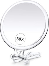 MIYADIVA Magnifying Mirror, 30X Magnifying Mirror with Handle, Travel Makeup wit