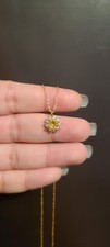 Kate Spade Yellowand Clear Cubic Zirconia Flower Necklace In Gold Colour