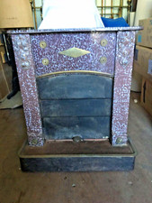 Antique French Empire style wood/solid fuel burning stove faux marbleised enamel