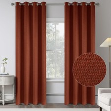 2 Panel Linen Blackout Curtains Eyelet Thermal Ready Made Pair With Tie Backs