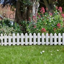 Garden Edging Picket Fence  White Panels Flower Bed Border Outdoor Decor 1.6m