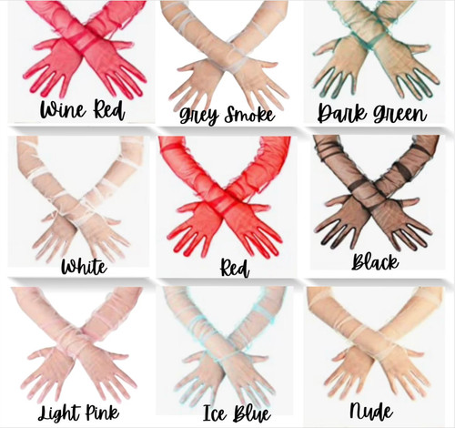 Inches tulle gloves sheer - 27,
