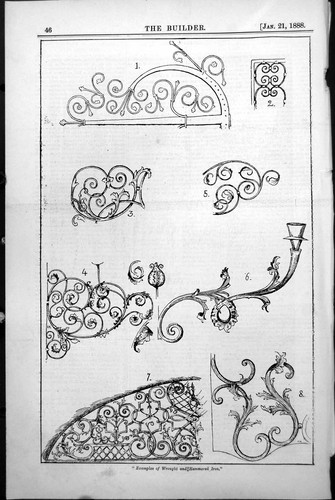 Old antique print wrought - old,