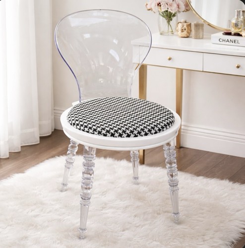 Clear acrylic vanity chair - clear, w/