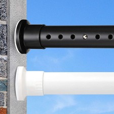 50-410cm Shower Curtain Rail Pole Heavy Duty Extendable Tension Rod No Drilling
