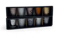 5 Tealight Votive Candle Holders Attractive Glass Christmas Table Tea Lights