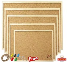 Cork Board Pin Message Notice Board Wooden Frame Office Memo School Pinboard
