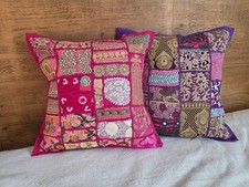 Set of 2 Indian Cushion Covers Pillow Home Decor 16x16