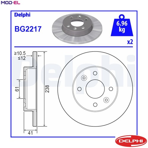 Brake disc bg2217 for - disc,