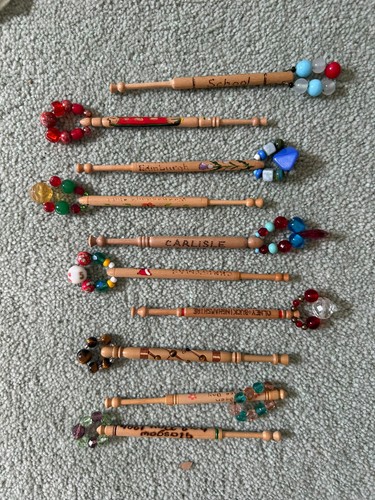 Ten decorated wooden midland