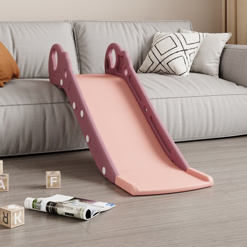 Pink kids slide bed - pink, side