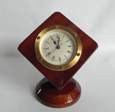 High Quality Mahogany Revolving Cube Desk Clock & Barometer - Rapport of London