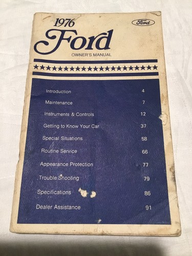 1976 ford owner - ford, manual