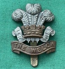 WW2, The Welch Regiment ~ 100% Genuine British Military Cap Badge..
