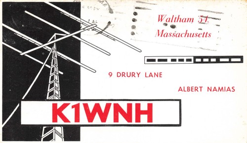 Postcard waltham radio qsl - ma,