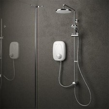 Mira Vigour T Dual Outlet Thermostatic Power Shower - White Chrome - 1.1532.426