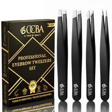 OCBA 4Pcs Eyebrow Tweezers Set