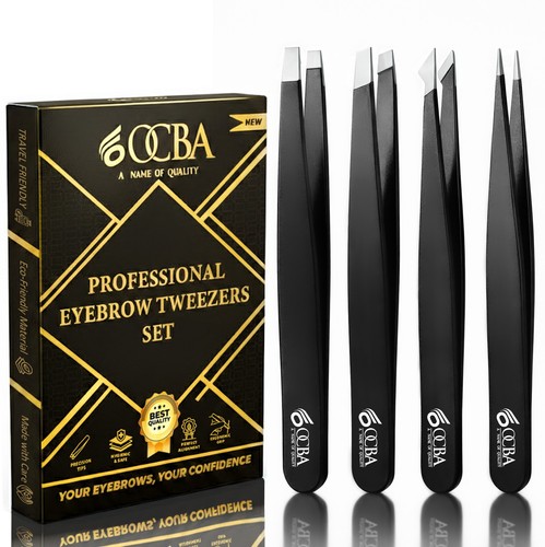 Ocba 4pcs eyebrow tweezers set - ocba,
