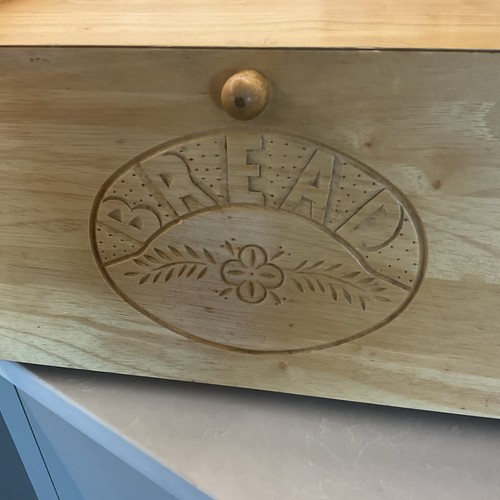 Vintage wooden bread bin - vintage,