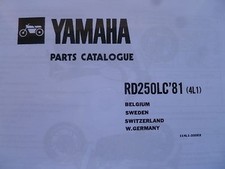 YAMAHA RD 250 LC 4L1 PARTS LIST MANUAL CATALOGUE RZ 350 RD 350 114L1-332E2.