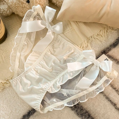 Ruffled satin silk knickers - ruffled,