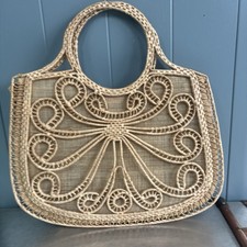 Vintage Raffia Shoulder Bag Vintage Woven Boho Rattan Wicker