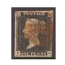 1840 1d  Black SG 2  F.D.  