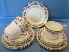 antique WH &S Wildblood Heath & Sons Clifton China tea trio x3 - c1908-15