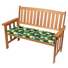 WATERPROOF Garden Bench SEAT PADS Cushion Swing 2 Seater Outdoor TROPICAL LEMON