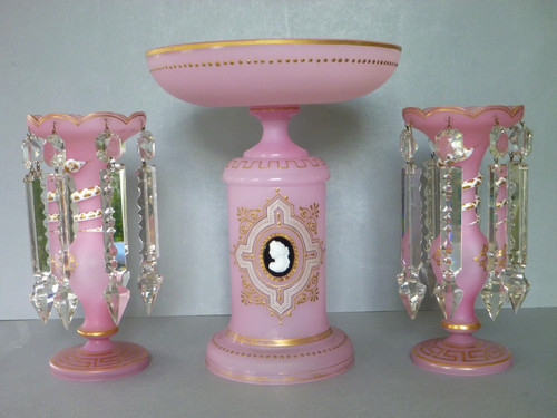 Vintage pink opaline glass - opaline,