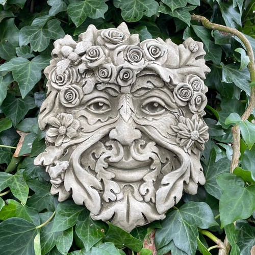 Summer green man stone - stone, hanging